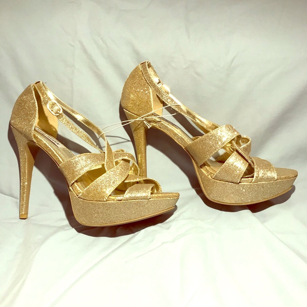 Gold Glitter Steve Madden Heels